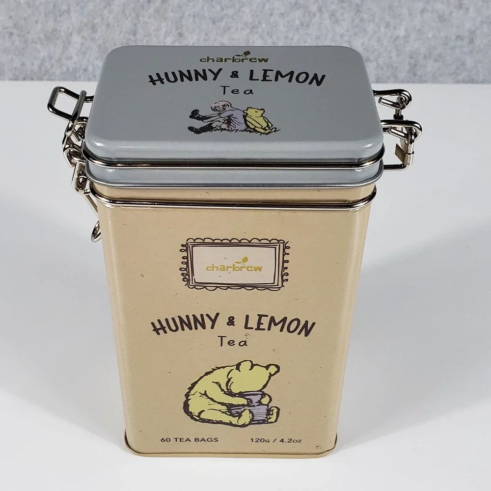 Charbrew Winnie The Pooh Hunny‎ & Lemon Tea Tin 60 Tea Bags Collectible NWT